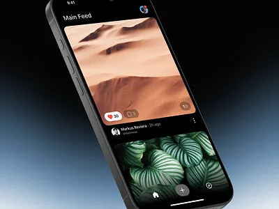 Moodly Main Feed app application blur like mobile modern social ui ux