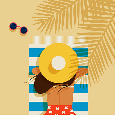 Girl on the beach adobe illustration design graphic design illustration vector дизайн