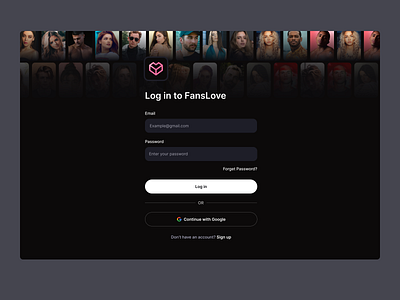 FansLove / Sign up exploration ai dashboard ai design ai product branding dark mode dashboard design design for ai desktop illustration landing log in register sign up ui ui design uidesign