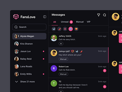 Fanslove.com / Admin Dashboard admin app admin dashboard ai dashboard ai product chatter dashboard design for ai desktop group message messaging product design ui design uidesign