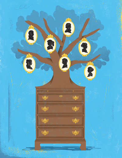 Downsizing colourful design downsizing editorial fun furniture illustration retirement silhouette the wall street journal