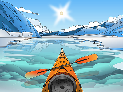 Inktober - Expedition artwork expedition gradient illustration kayak kayak illustration outdoor outdoor artwork vector