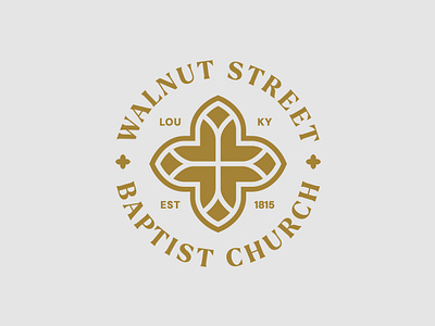 Historic Logo Seal for Walnut Street Baptist Church baptist church bible branding christian church church branding cross logo graphic design historic identity design logo stained glass