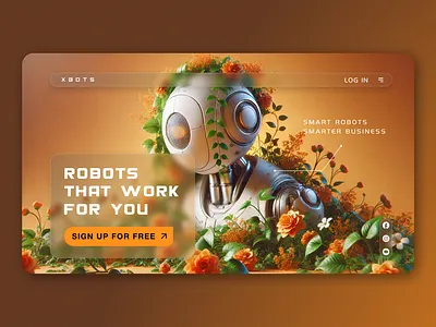 XBOTS hero section design #2 bitcoins branding clean ui coins design future futuristic graphic design header hero section illustration logo naim has nft ui ux vector wesbite