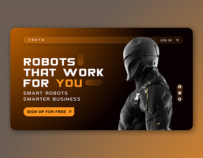 XBOTS hero section design #5 bitcoin branding clean clean ui design futuristic graphic design header hero section illustration landing page logo modern naim has nft nice ui ux vector website