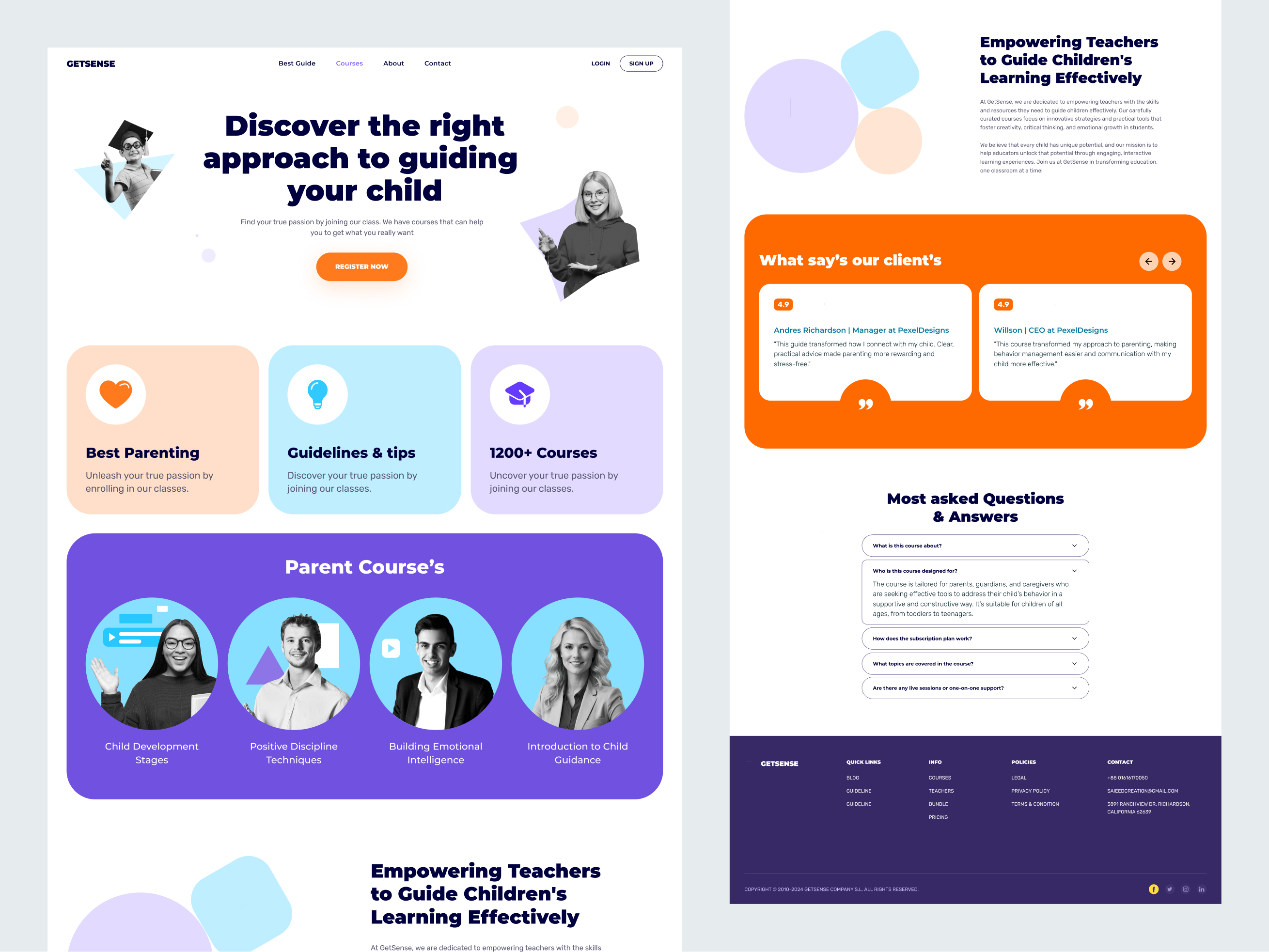Inspire Growth – Landing Page for Child Guidance Solutions child development child guidance child wellbeing creative ui design for kids digital parenting empowering parents engaging design family support growth mindset guiding your child kids education landing page design parenting journey parenting made easy parenting support trendy landing page design ui ux design user experience ux for kids