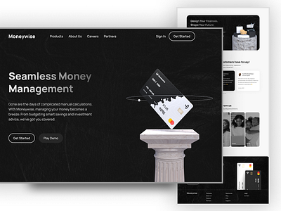 Fintech Landing Page Animation Concept 3d fintech 3d illustration fintech grayscale landingpage ui ui interaction webdesign