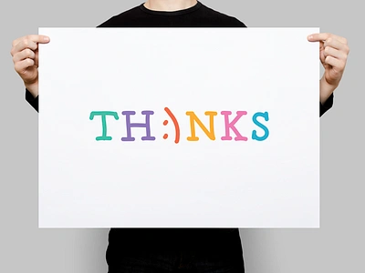 Thanks | Typographical Poster colours font graphics letters poster serif simple text typography word