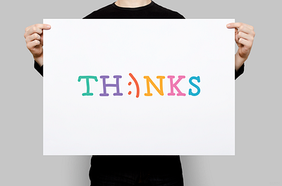 Thanks | Typographical Poster colours font graphics letters poster serif simple text typography word