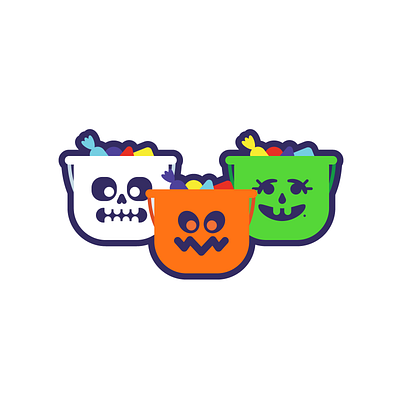 Halloween Buckets cute graphic design halloween illustration illustrator photoshop