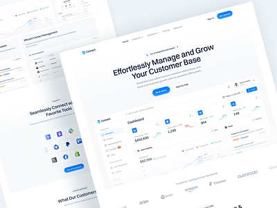 Connect ⏤ SaaS Landing Page Full Version crm crm system landing landing page minimal saas ui website