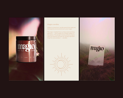 Identity for a scented candle brand / Magio adobe illustrator adobe photoshop brand identity branding branding design business card figma graphic design identity instagram logo logo design logodesign logotype packaging poster poster design print social media visual identity