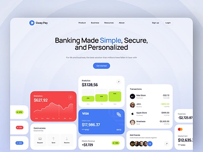 Bank App Landing Page UI Concepts ai app b2b bank banking blockchain clean crypto cryptocurrency dashboard finance financial landing landingpage modern neat platform trendy ui web3