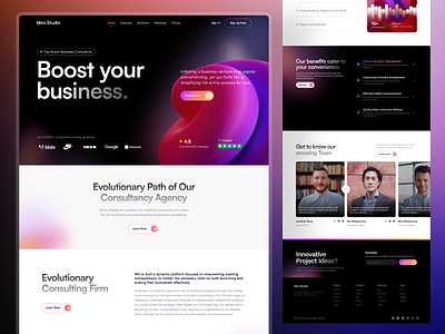 Business Consultancy Landing Page animation b2b branding company website consultancy design design services finance investment motion graphics services ui user experience user interface ux web web design website