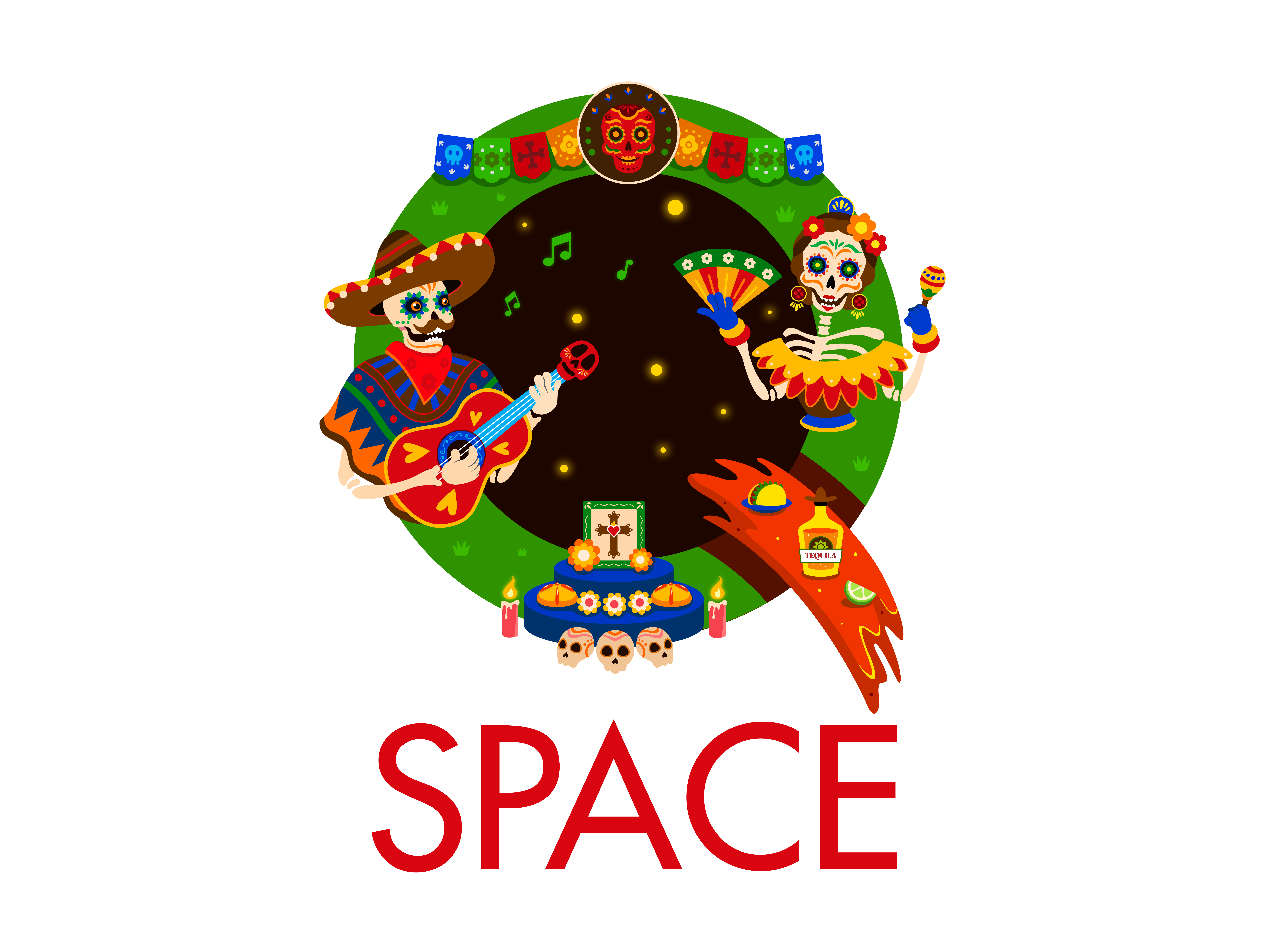 A Colorful Tribute to Life and Memory 🌼💀 celebrate color creative dayofthedead festival graphic graphic design illustration logo mehico vector