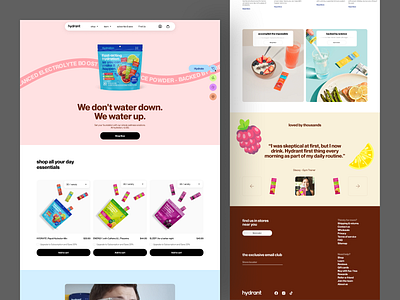 E-commerce Drink Website colorful dehydrate drink e commerce e commerce website ecom ecommerce fnb landing page online store shop shopify store ui ux we web web design website