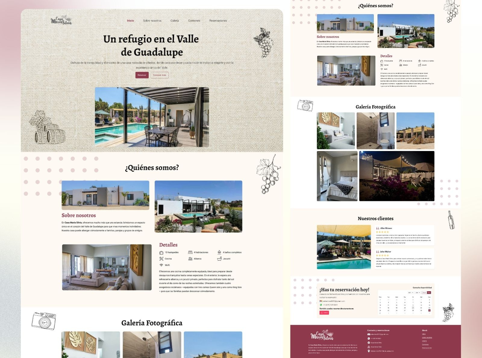 Casa María Silvia Landing Page bootstrap css figma figma design frontend html javascript sass uiux wireframe