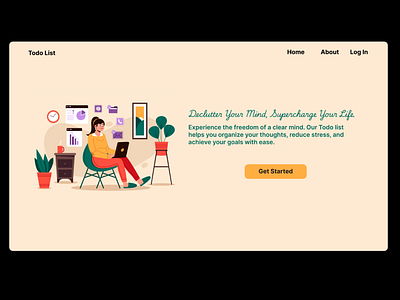 Homepage for todo list homepage ui ux web design