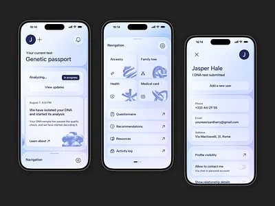 DNA Testing App app clean design dna ios minimal mobile ui