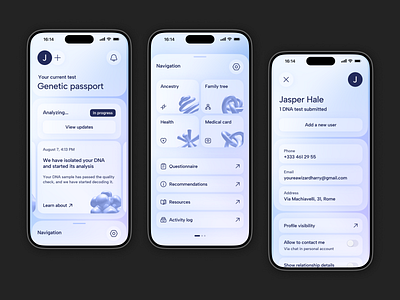 DNA Testing App app clean design dna ios minimal mobile ui