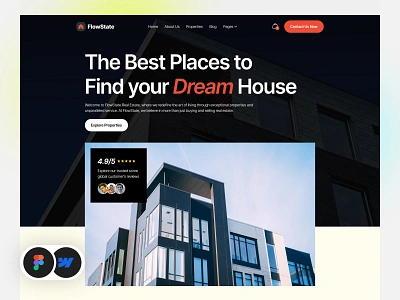 FlowState - Real Estate Webflow Website Template 3d agent animation apartment rent app branding building business website construction framer website graphic design landing page motion graphics product design property real estate realtor realtor architecture webflow website website