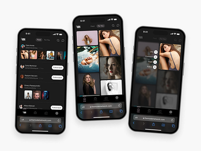 Modelling app app app design gallery grid mobile mobile design modelling social ui ux