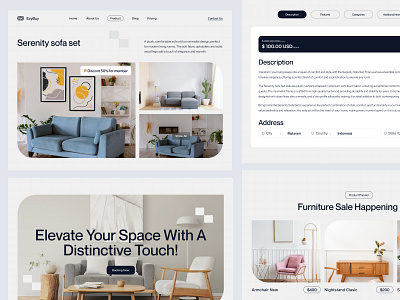 EzyBuy - Product Details decoration design ecommerce furniture furniture sales home house interior landing page marketplace marketplace website minimalist product details sales shopify sofa store ui ux website