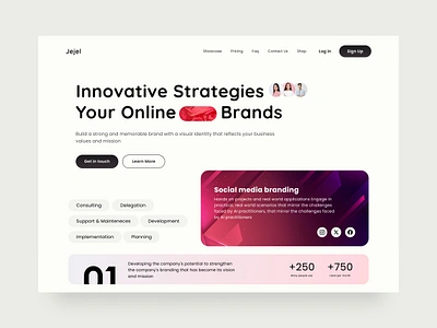 Jejel - Agency Website Hero Exploration agency b2b business clean client design explore freelance hero home page landing page modrn remote services simple task ui ux web design website