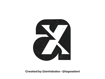 Lettering AX XA monogram typography ready-made logo for sale 3d anhdodes animation branding design graphic design illustration logo logo design logo designer logodesign minimalist logo minimalist logo design motion graphics ui