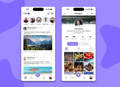 Vibely App - Social Media App Idea design ui ux
