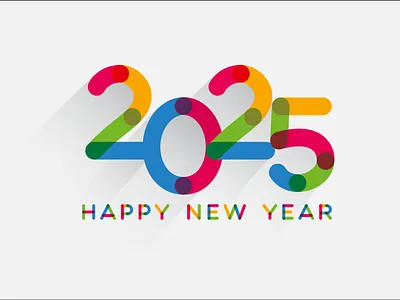 Happy New Year 2025 colorful text design 2025 2025 logo 3d branding logo new year new year 2025