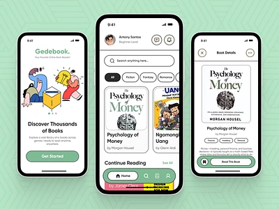 Online Book App android app app design book app book online reader book reader app book shop book store books design clean clean mobile book design ebook mobile app illustration ios mobile reading app ui uiux ux