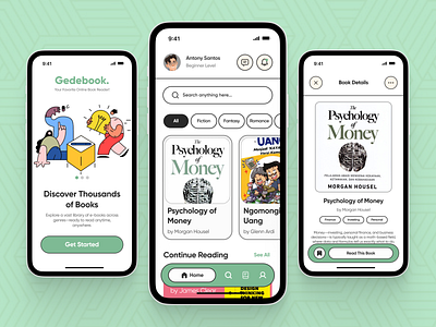 Online Book App android app app design book app book online reader book reader app book shop book store books design clean clean mobile book design ebook mobile app illustration ios mobile reading app ui uiux ux