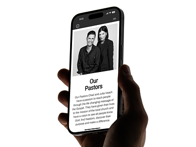 Mobile about page app church congregation creative design minimal mobile pastor ui ux website