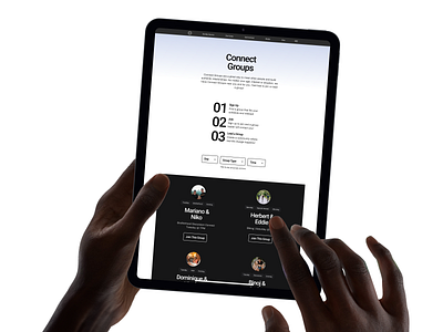 Connect groups app church community connect event fam family friends group minimal people ux website