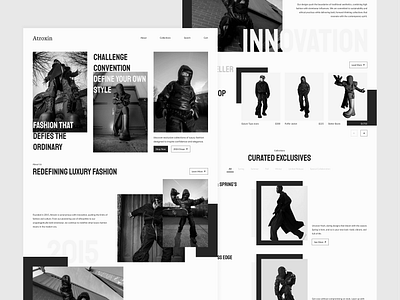 Atroxin - High-End Fashion Store Website aesthetic contemporar fashion monochrome online shop ui website