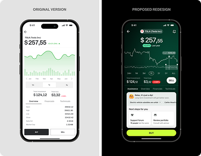 Redesigning a safer investment app experience for new investors apps design chart crypto dark mode design data visualization equity insight investment mobile mobile apps portfolio portfolio management real time data root cause statistics stocks trading ui ux web design