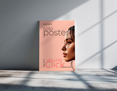 Paper Poster Mockup Leaning Against Wall premium