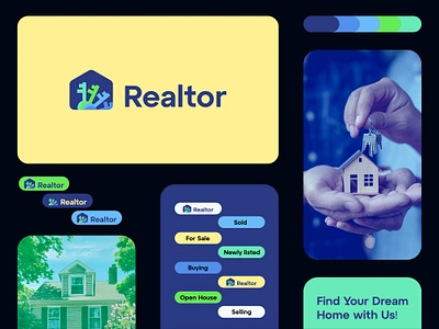 Realtor, home, key, logo design & Branding branding branding kit creative logo home key home logo house key logo logo logo branding logo design logotype modern logo mortgage logo real estate logo realtor realtor logo simple