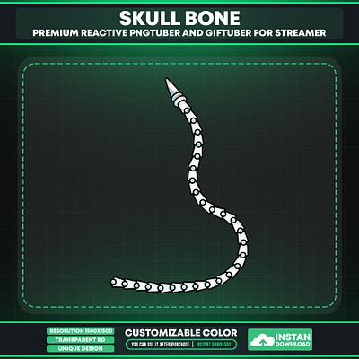 VTuber Accessories - Skeleton Tail Accessory for Avatar vtuber decorations