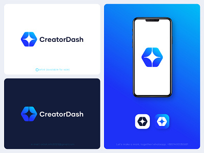 CreatorDash brand identity branding coding gradient icon identity logo design logos mark minimalist modern logo saas simple logo software star startup symbol tech logo visual identity web3