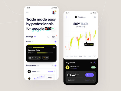 Crypto Trading App binance blockchain coinbase crypto crypto swap crypto swap design cryptocurrency cryptocurrency design app exchange finance fintech ico mobile app mobile finance payment system startup swap trading platform ui ux wallet app design