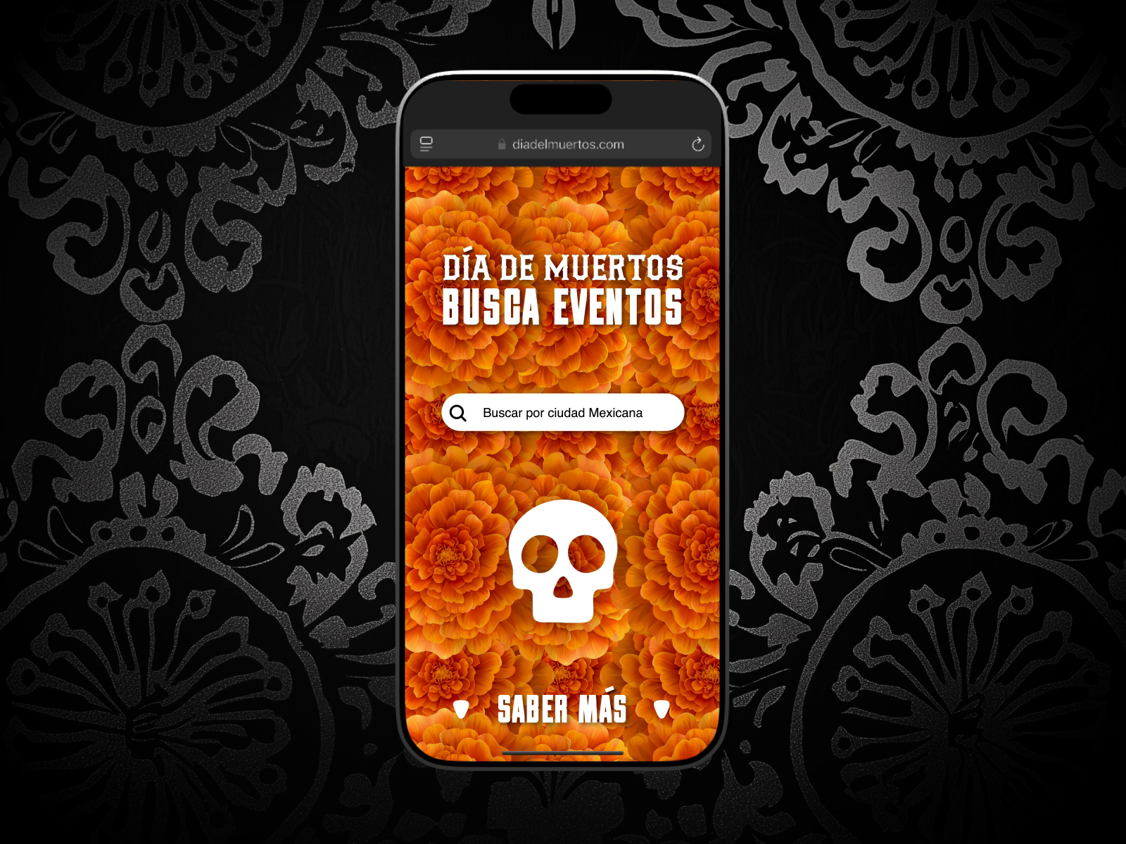 Día de los Muertos Event Finder Mobile Friendly Website Concept