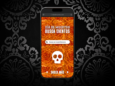 Día de los Muertos Event Finder Mobile Friendly Website Concept after effects branding design figma graphic design logo mexico mobile product design ui user experience ux web design