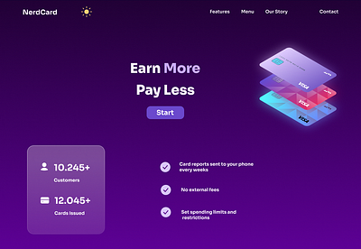 NerdCard Landing Page landing page