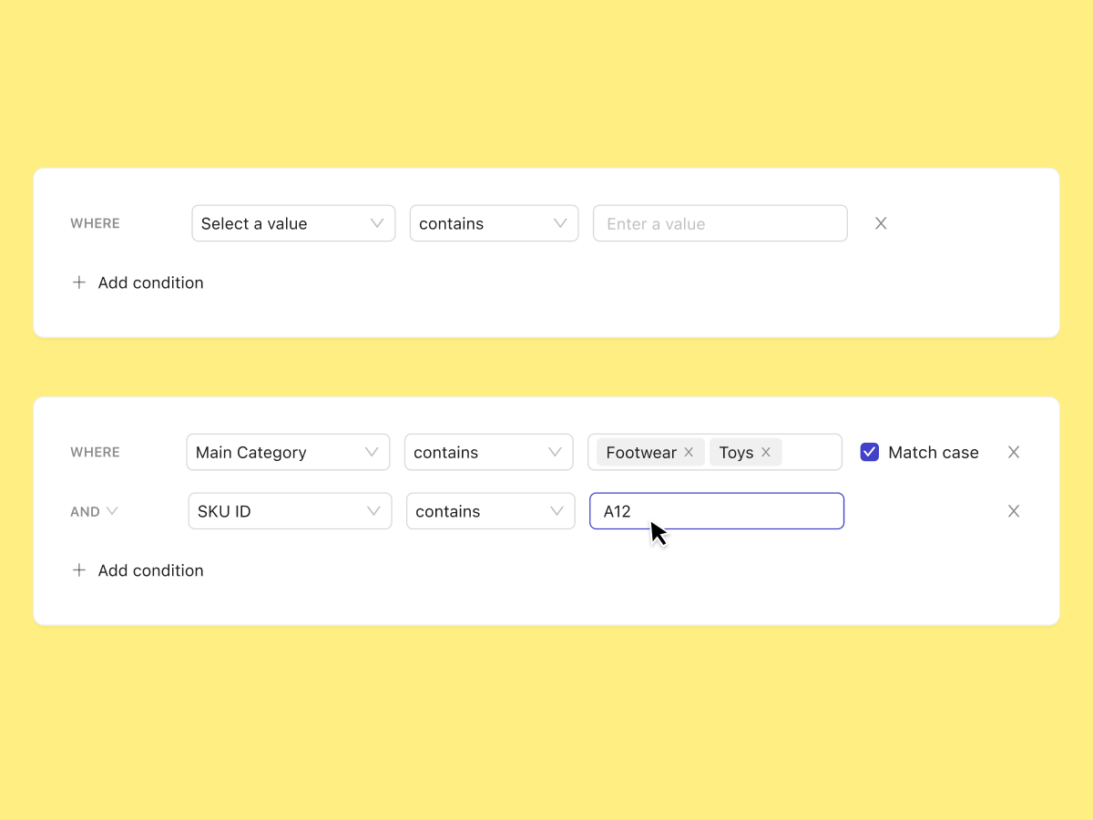 Filter Expressions structure advance filter b2b enterprise filter filter expressions filtering platform saas table