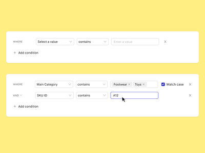 Filter Expressions structure advance filter b2b enterprise filter filter expressions filtering platform saas table