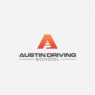 Austin Driving School Logo a a logo austin cone custom logo drive driving driving school driving school logo flat hand drawn logo lettermark lettermark logo logo logo design minimal modern school school logo symbolic