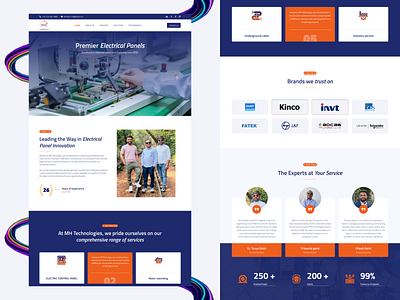 Electrical company website ai blue blue ui clean ui creative ui electric industry electrical company electronic web template orange orange n blue orange ui product design production company service based testimonial ui uiux ux website