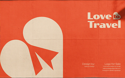 Love to Travel Logo. branding design designer dual meaning logo dual meaning travel logo dual meaning love logo graphic design graphic designer logo logo design logo for sale love logo love to travel logo modern logo negative space travel logo paper plane logo sailcupdesign travel logo traveling